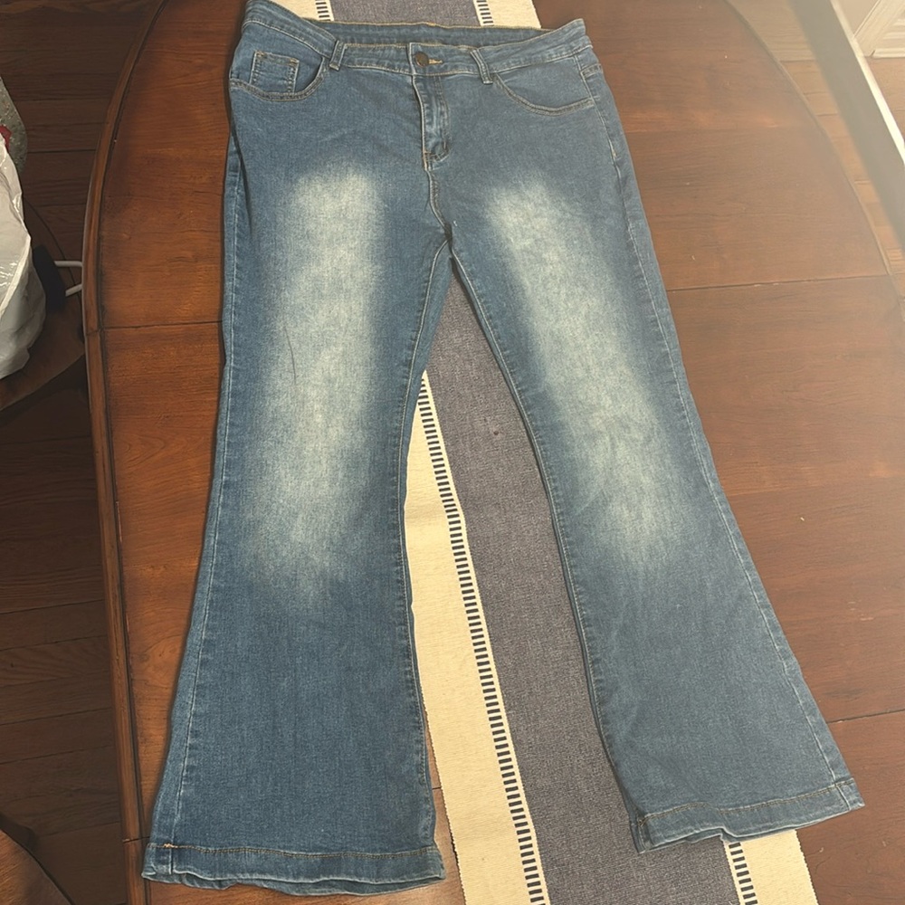 XL wide leg blue jeans